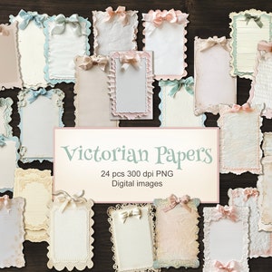 24 lege Victoriaanse png-vellen papier. Vintage oude vintage pagina's perkament voor rommeltijdschriften. Digitale download.