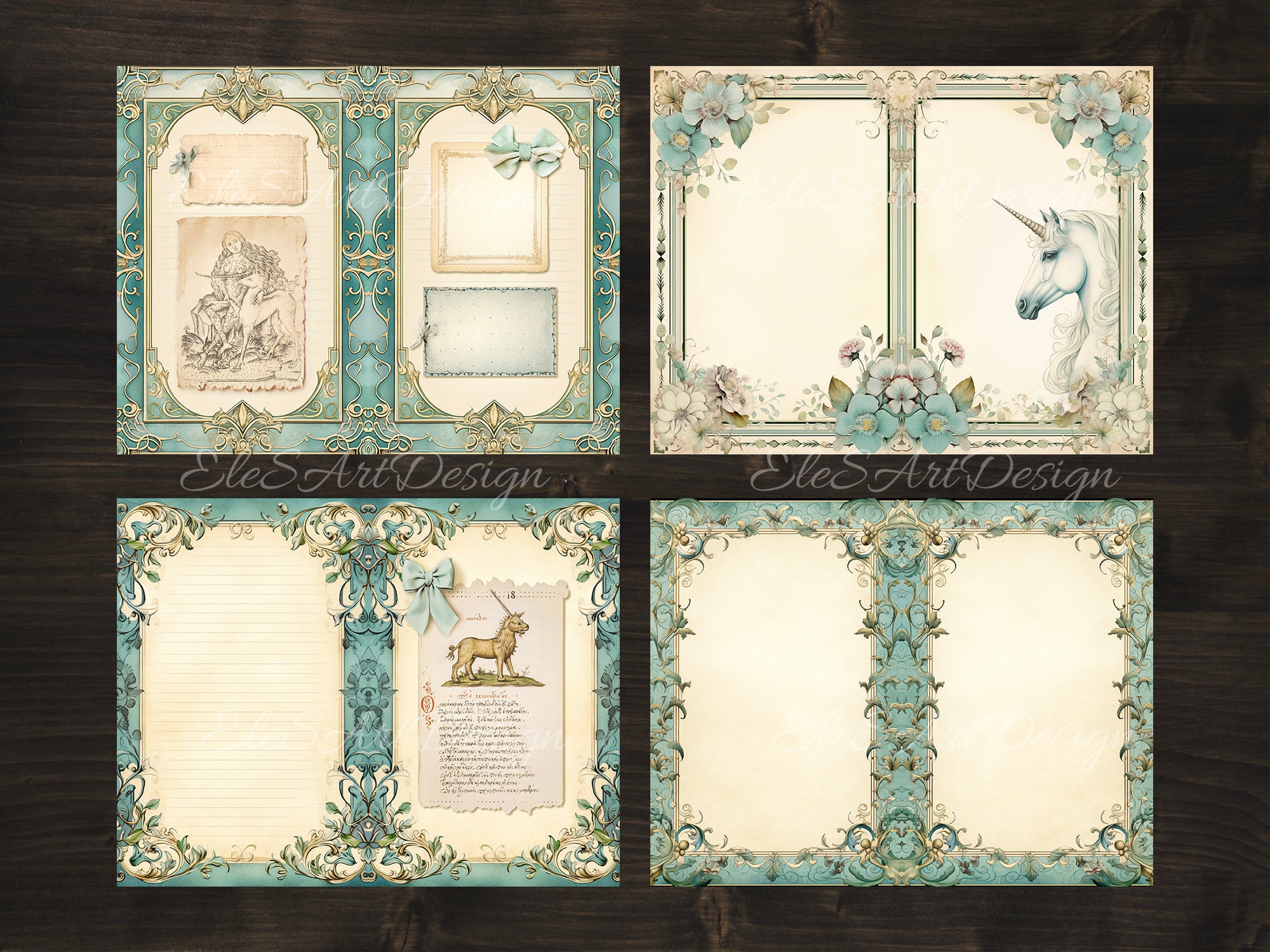 Unicorn Junk Journal Kit. Magic Fairy Printable Pages Ephemera ...