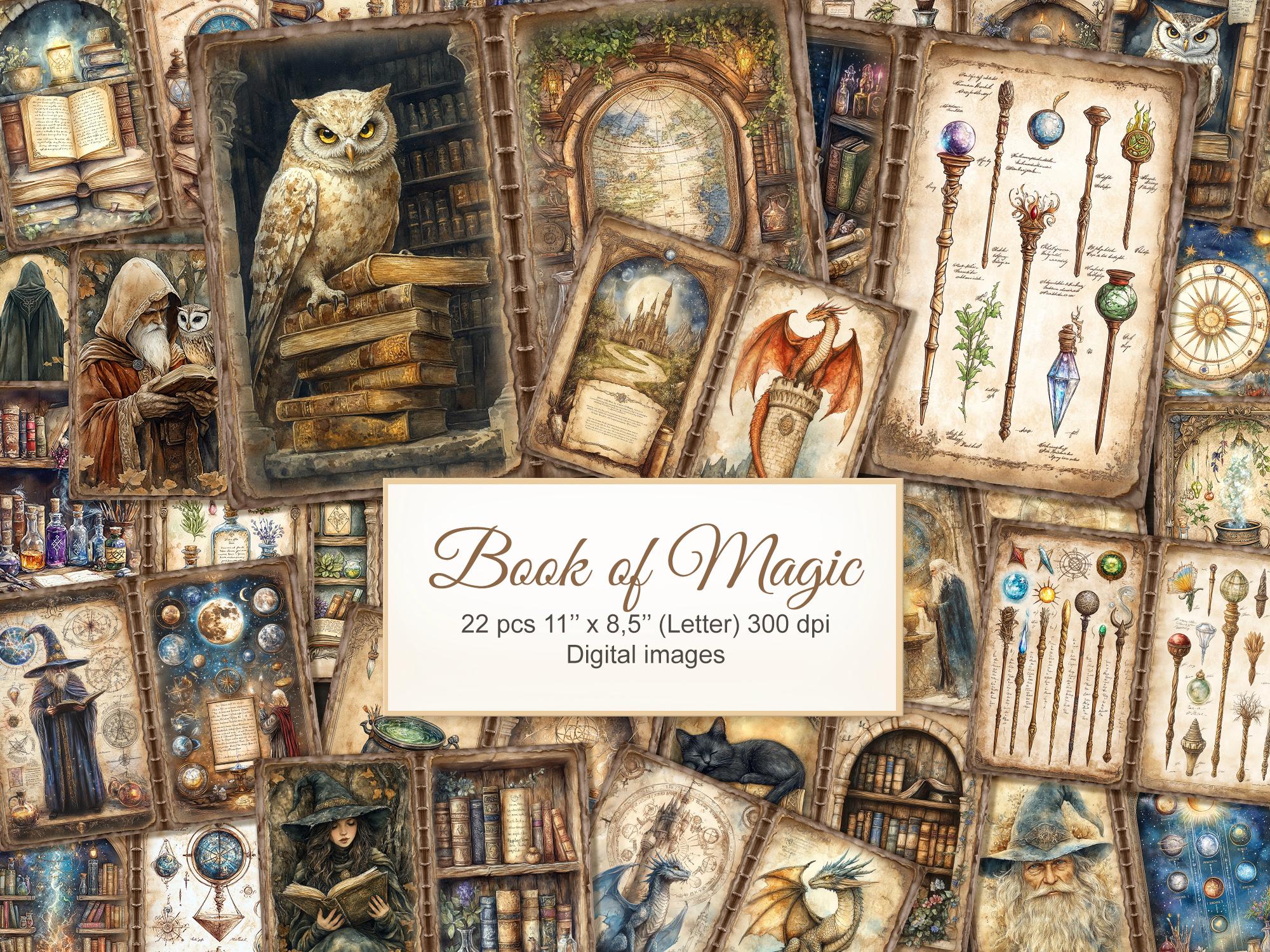 Magic School Alchemy Library Junk Journal Printable Double Pages ...