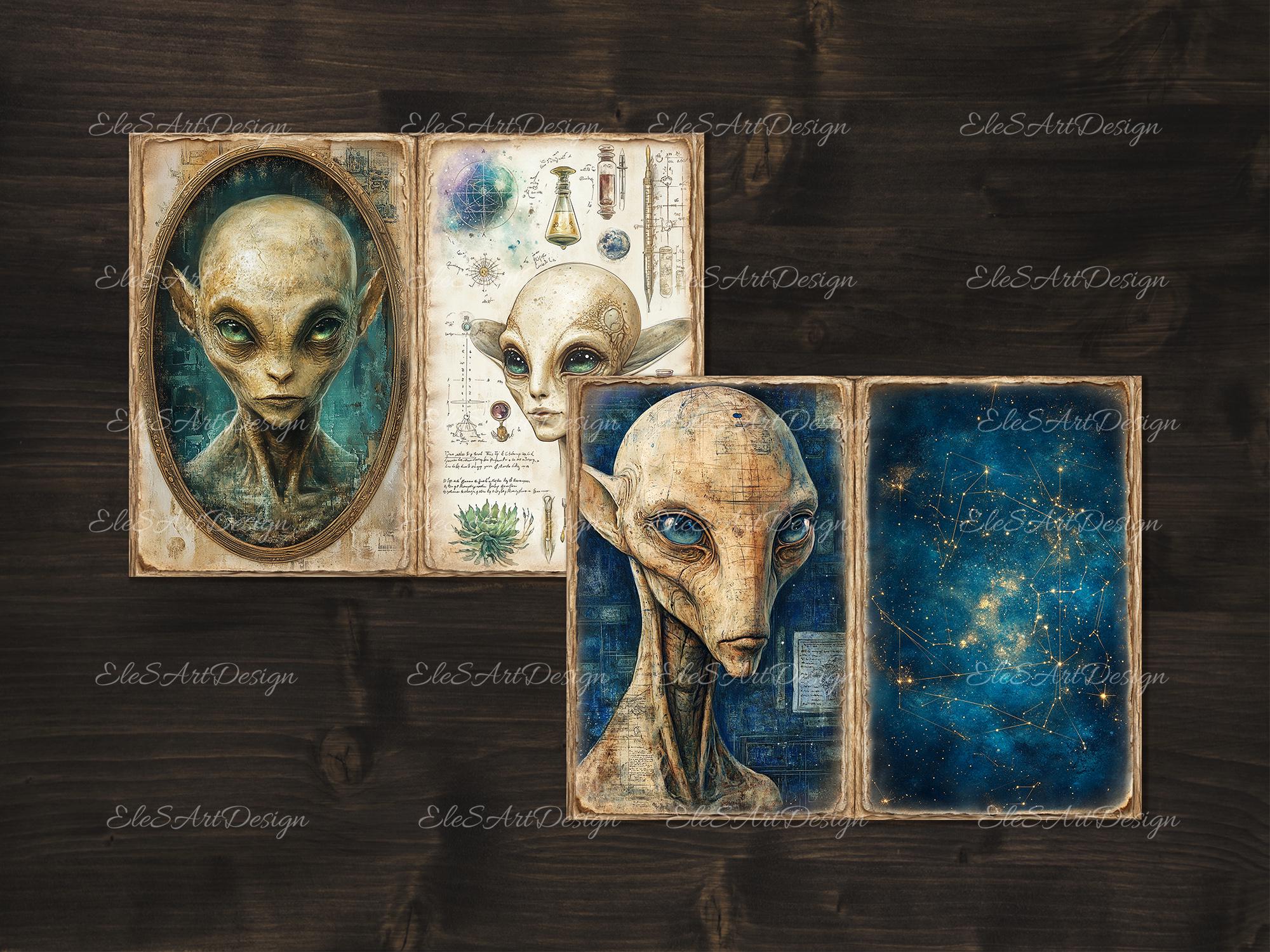 Aliens Fantasy Junk Journal. Printable Pages. Digital Download. 22 PACK ...