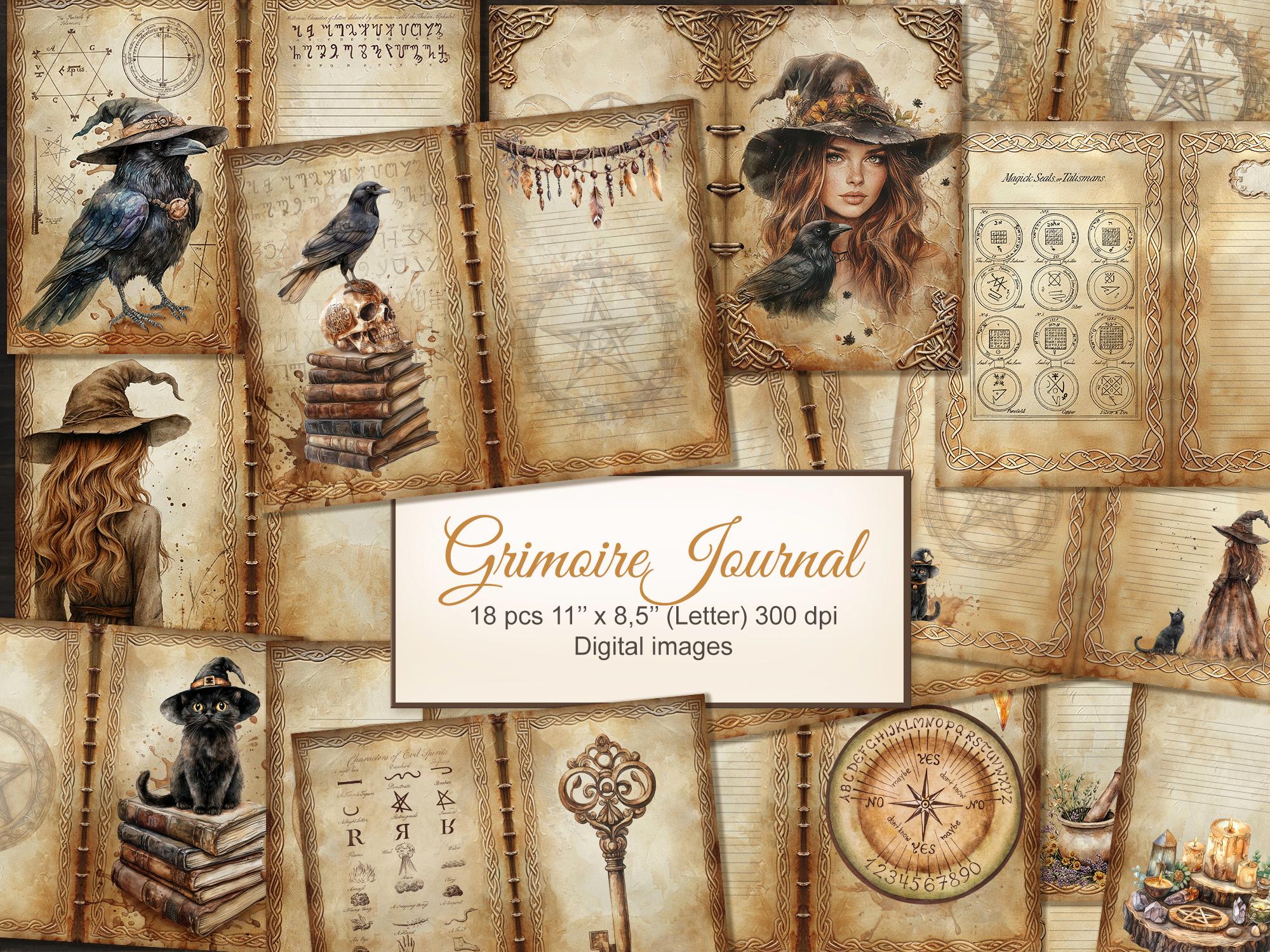 Grimoire Junk Journal Pages. Magic Wiccan Witchcraft Blank Printable ...