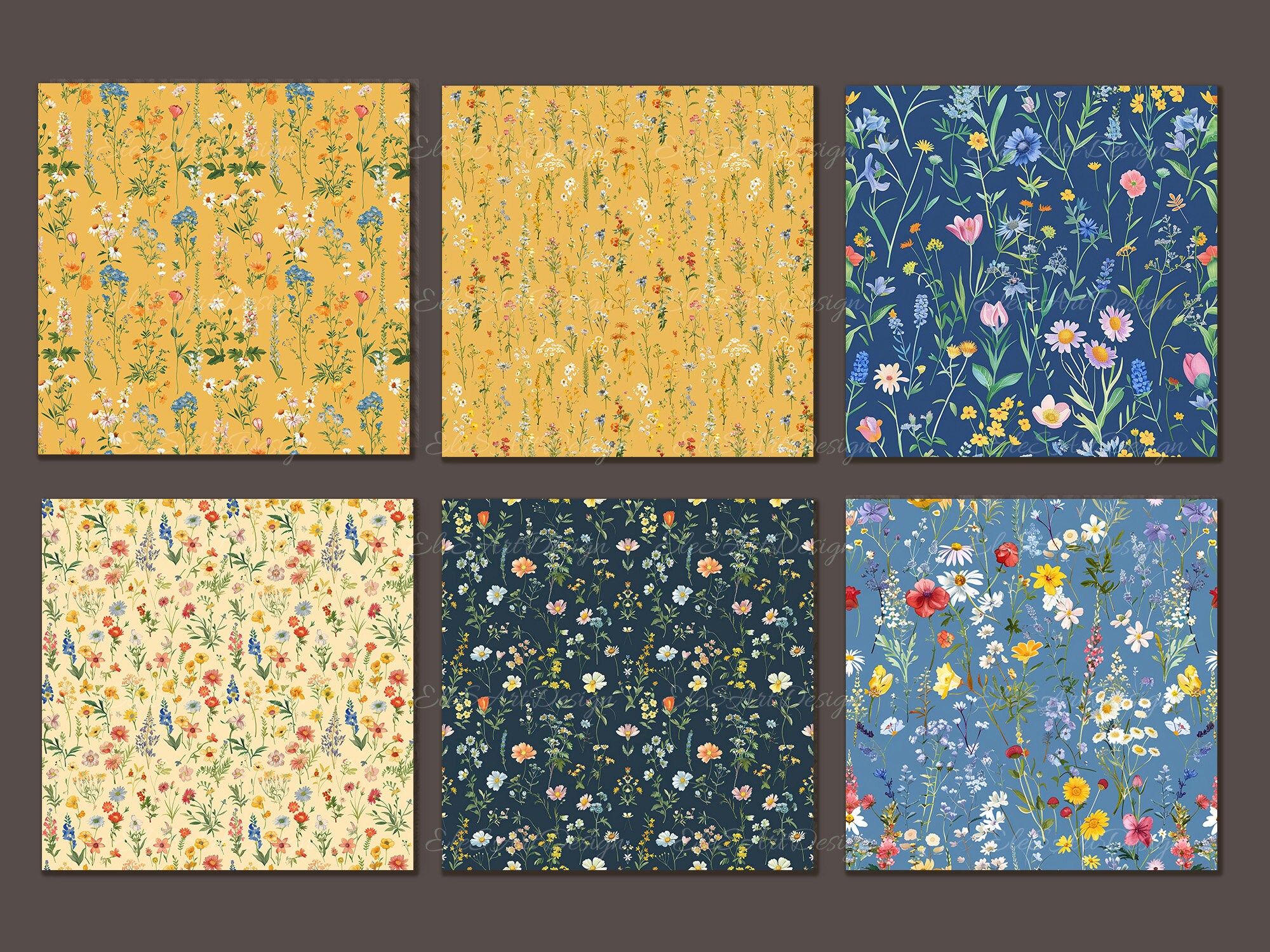 Wildflowers Seamless Pattern. Cottagecore Floral Digital Craft Paper ...