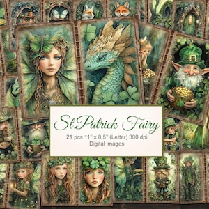 Pages vertes de journal indésirable de la forêt magique de la fée de la Saint-Patrick. Journal indésirable. Téléchargement numérique. 21