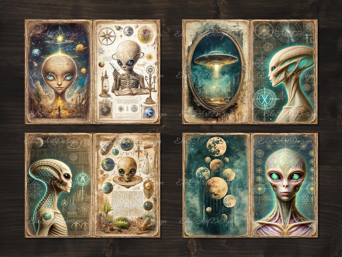 Aliens Fantasy Junk Journal. Printable Pages. Digital Download. 22 PACK ...