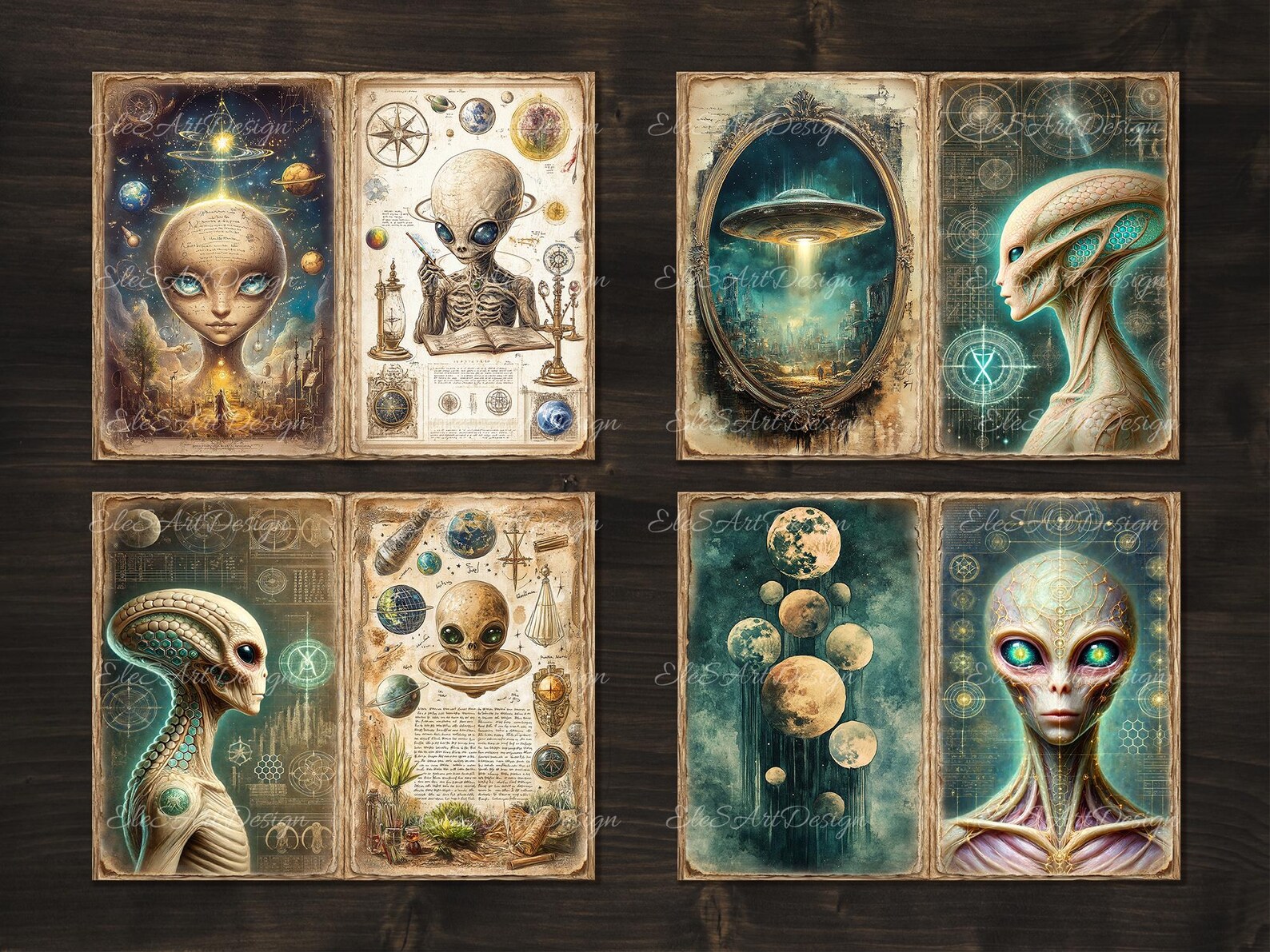 Aliens Fantasy Junk Journal. Printable Pages. Digital Download. 22 PACK ...