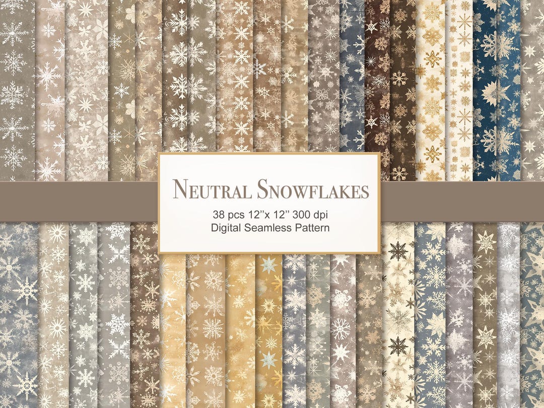 Snowflakes Neutral Beige Grey Background. Seamless Pattern. Commercial ...