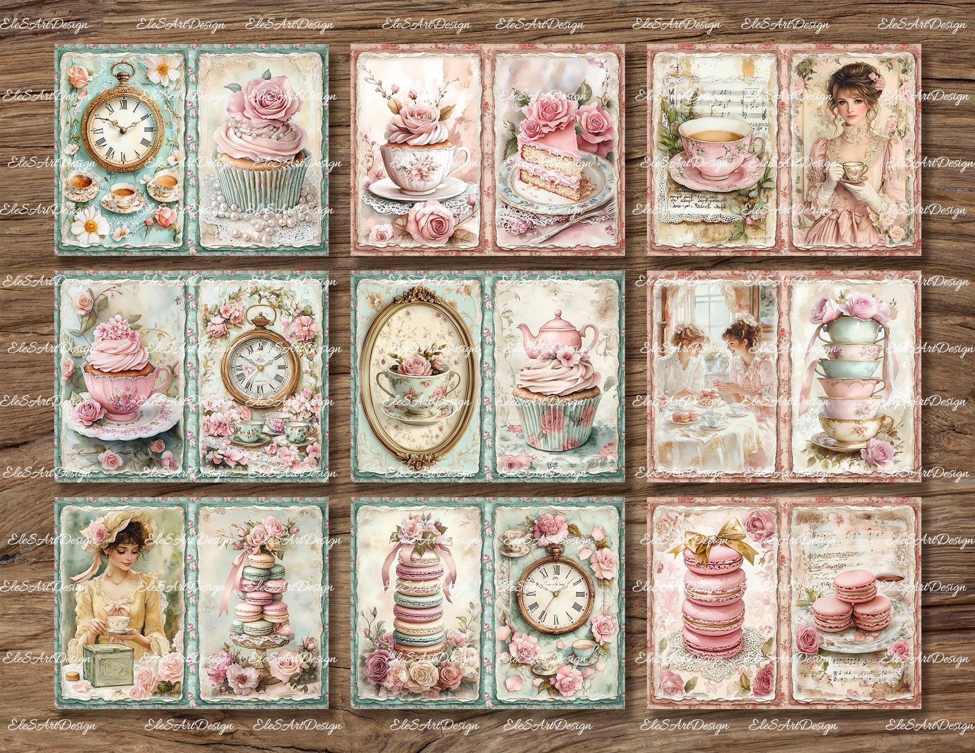 Tea Time Junk Journal Kit. Vintage Shabby Chic Cottagecore Fussy Cuts ...