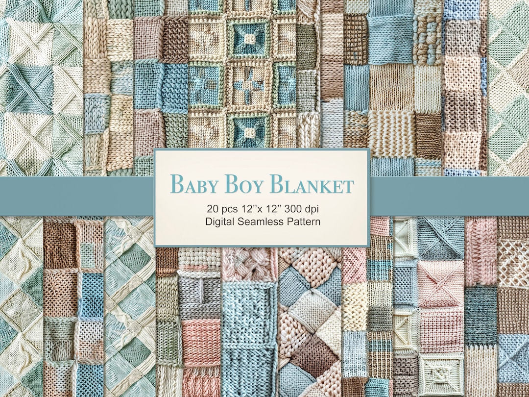 Baby Decke für Junge Gemütliches Patchwork Texture