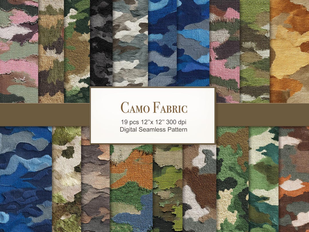 Camouflage Camo Fabric Seamless Pattern. Paper Bundle. Commercial Use ...