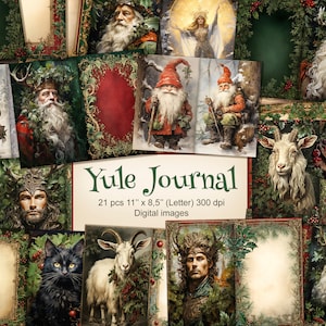 Yule Pages For Junk Journal, Grimoire. Yule Pages. Digital Download. AI Illustration. 21 PACK