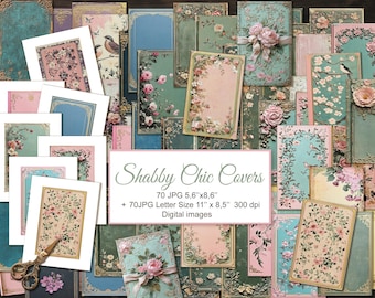 Vintage Victorian Book Covers Bundle for Shabby Chic Junk Journal.  Digital Download. 70 JPG Covers + 70 JPG  Printable Sheets