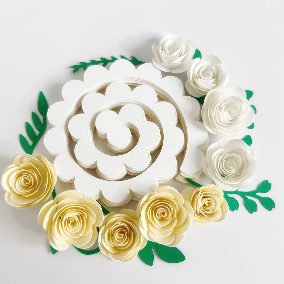 Precut 1 Inch Paper Rose Kit Precut Card Stock Paper Flower With