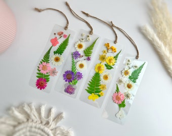 Personalized Pressed Flower Bookmark: Slim Laminated Bookmark with Tassel