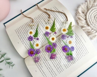 Personalized Pressed Flower Bookmark: Laminated with Twine Tassel