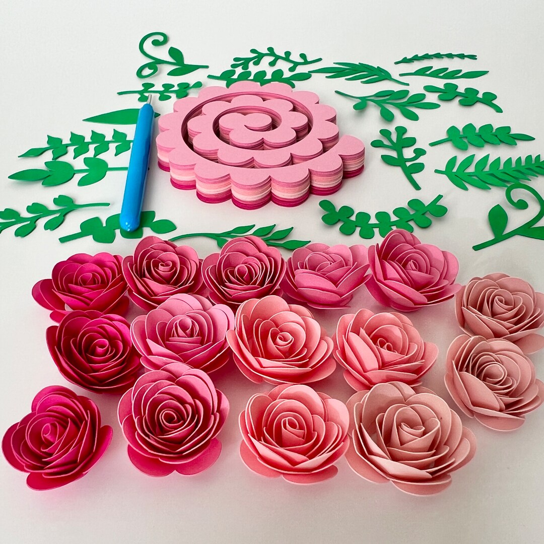Precut 1 Inch Paper Rose Kit Precut Card Stock Paper Flower With