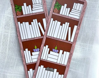 2024 Book Log and Book Tracker Double Sided Bookmark Sleeping Cat and Plants Bookshelf Kitty Bookmark Cute Gift for Bookworms Booklovers