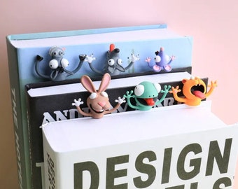 Marcador de página de animal esmagado: presente engraçado e maluco em 3D para amantes de livros