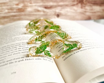Floral Resin Page Holder: Real Pressed Flower Book Accessory