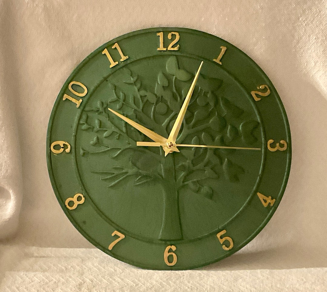 Tree of Life Clock. Dark Green Resin With Gold Numbers and Hands. - Etsy