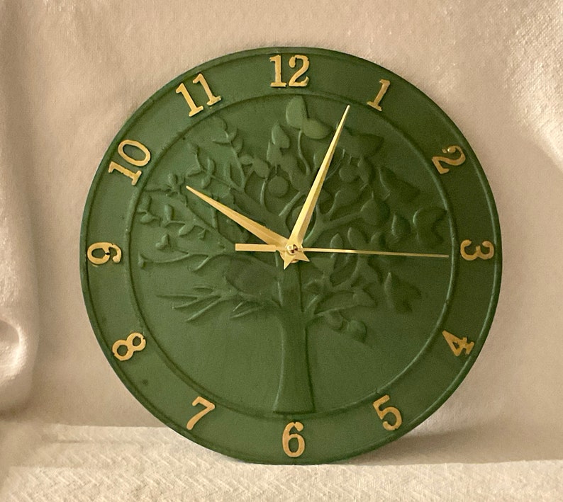 Tree of Life Clock. Dark Green Resin With Gold Numbers and Hands. - Etsy