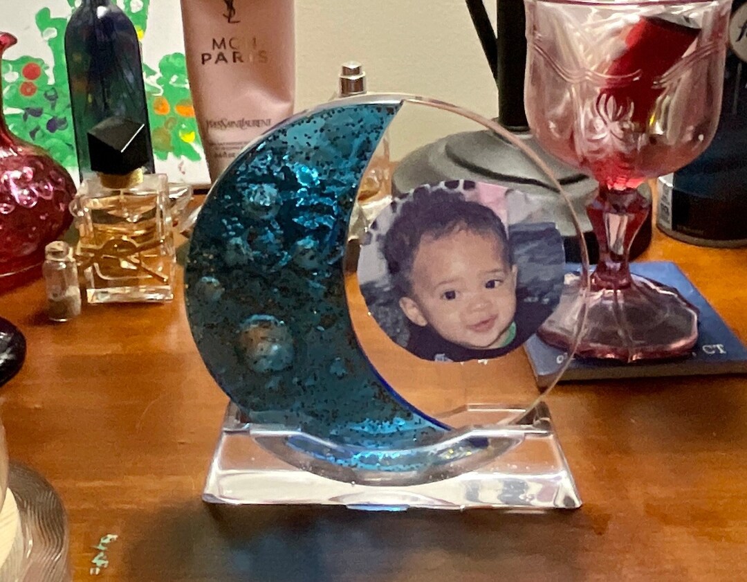 Waning Crescent Moon Photo Frame Moon Picture Frame Etsy