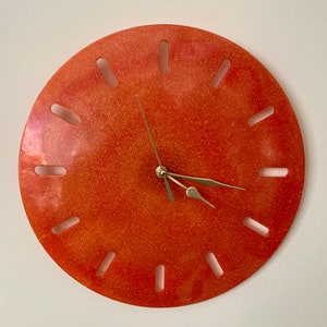 Christmas Glittery Red and Gold Wall Clock, 13"