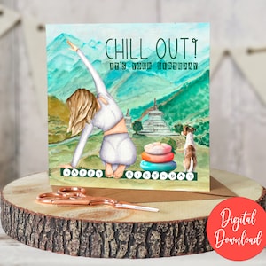Happy Birthday Yoga card for Yogi Meditation Yoga Teacher Gift Birthday Card Yoga Care Package for her Yoga gifts for girlfriend Yoga Lover