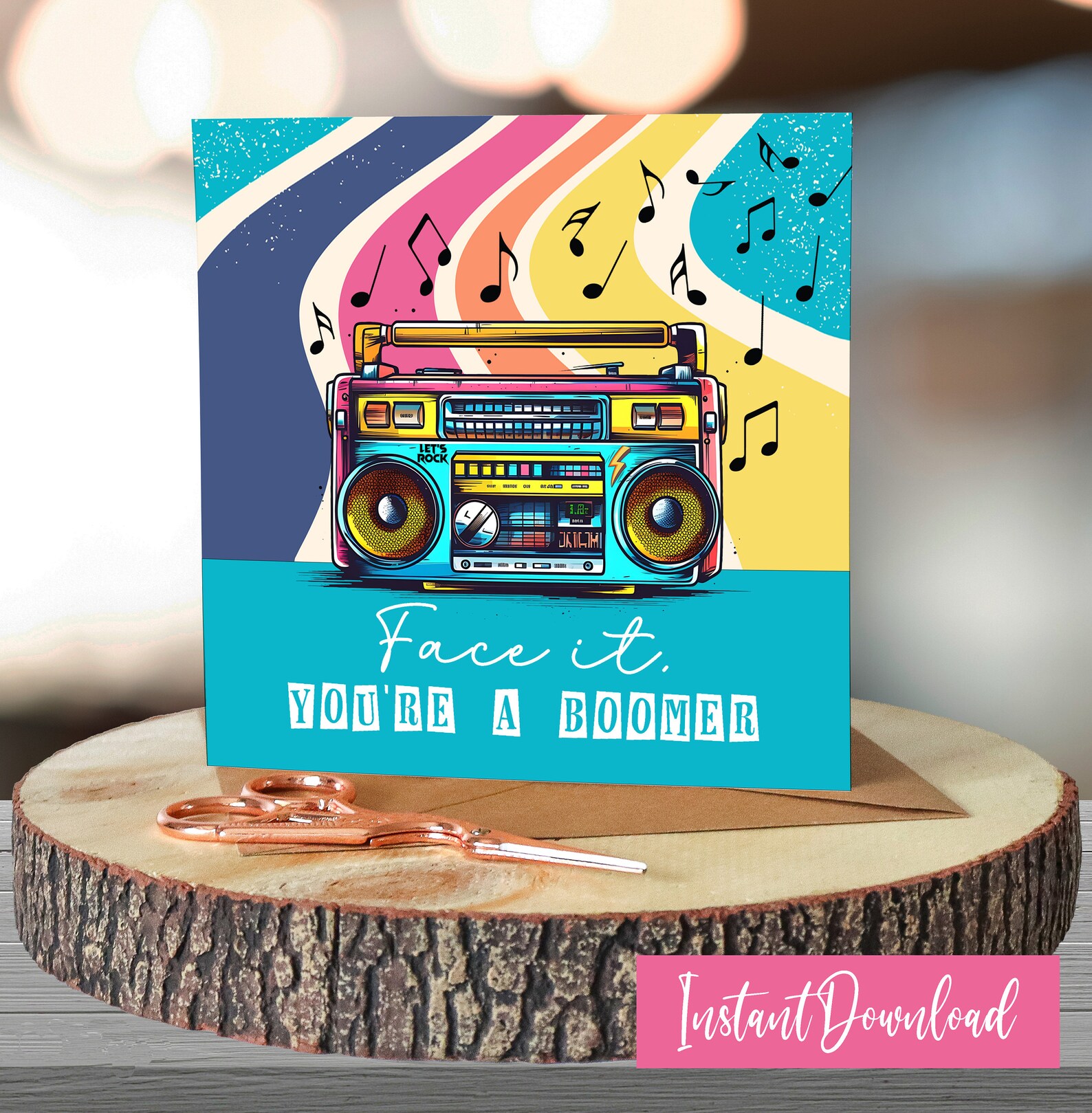 Boombox Birthday Card for Boyfriend DIY Retro Ghetto Blaster Bday ...
