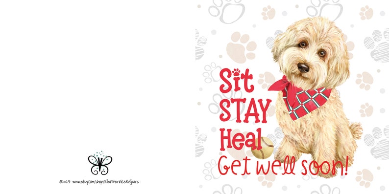 Funny Dog Get Well Card - St. Stay. Heal. - Etsy - View #12