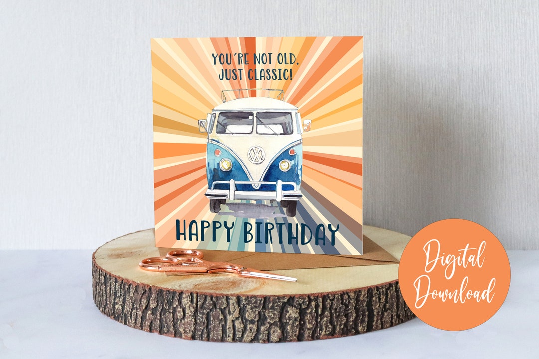 VW Bus Card Pun Birthday Card Car Mechanic Birthday Card VW Etsy