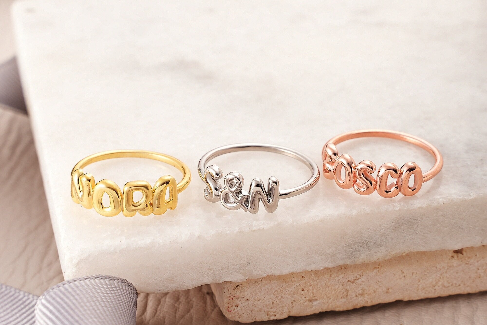 Spacer Ring,bubble Spacer Ring,stackable Name Ring, Personalized Custom  Name Ring,stacking Ring, Stainless Steel Ring Hypoallergenic 