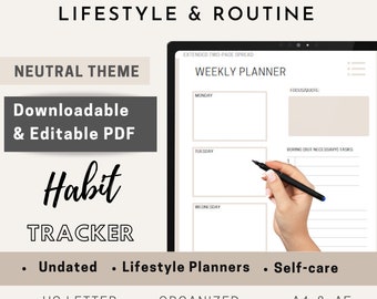 ADHD Adult Planner, Digital Planner, Goal Planner, Habit Tracker, Daily Planner, Printable Planner, Self Care