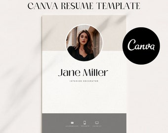 canva resume template with photo cv | modern resume | 3-page resume template