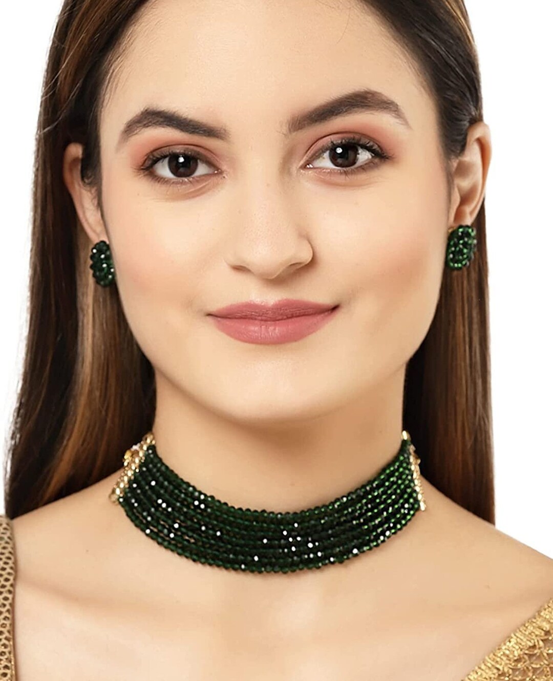 Green Beads Choker Indian Choker Necklace,indian Jewelry,wedding