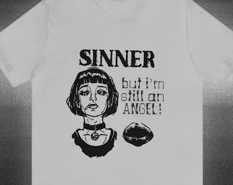 Hysteric Angel Coquette Graphic T-shirt, Funny Meme Streetwear