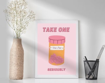 Chill Pills Poster | Digital Print | Digital Download | Trending Wall Art Print | Funny | Instant Download | College Dorm | Last Minute Gift