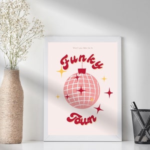 Funky Town Poster | Disco Print | Printable | Digital Download | Trending Wall Art Print | Groovy | College Dorm | Popular Music Poster