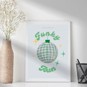 Funky Town Poster | Disco Print | Printable | Digital Download | Trending Wall Art Print | Groovy | College Dorm | Popular Music Poster