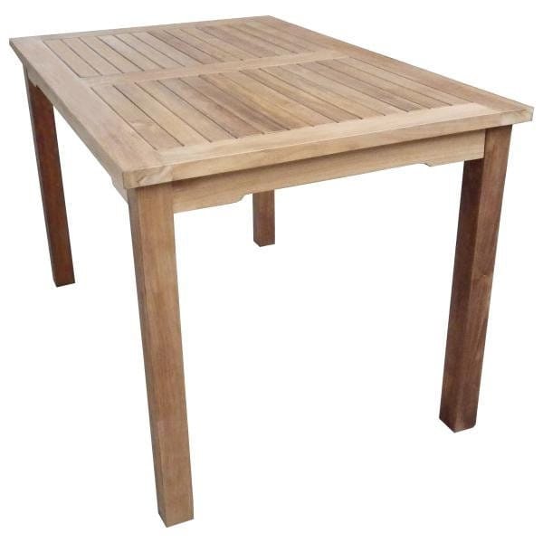 Teak- Tisch mit 8 cm festen Beinen