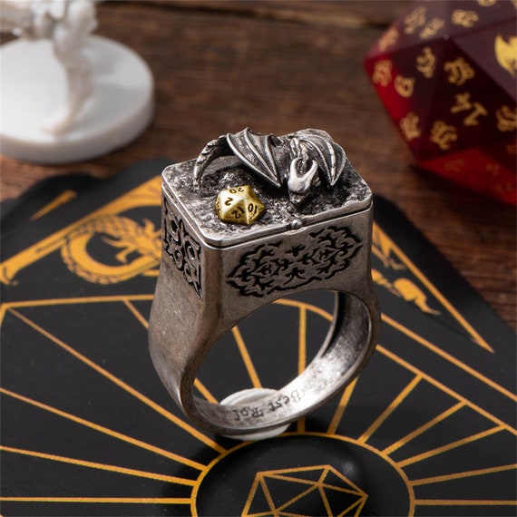 Dragon Ring Box and Mini Dice set for RPG
