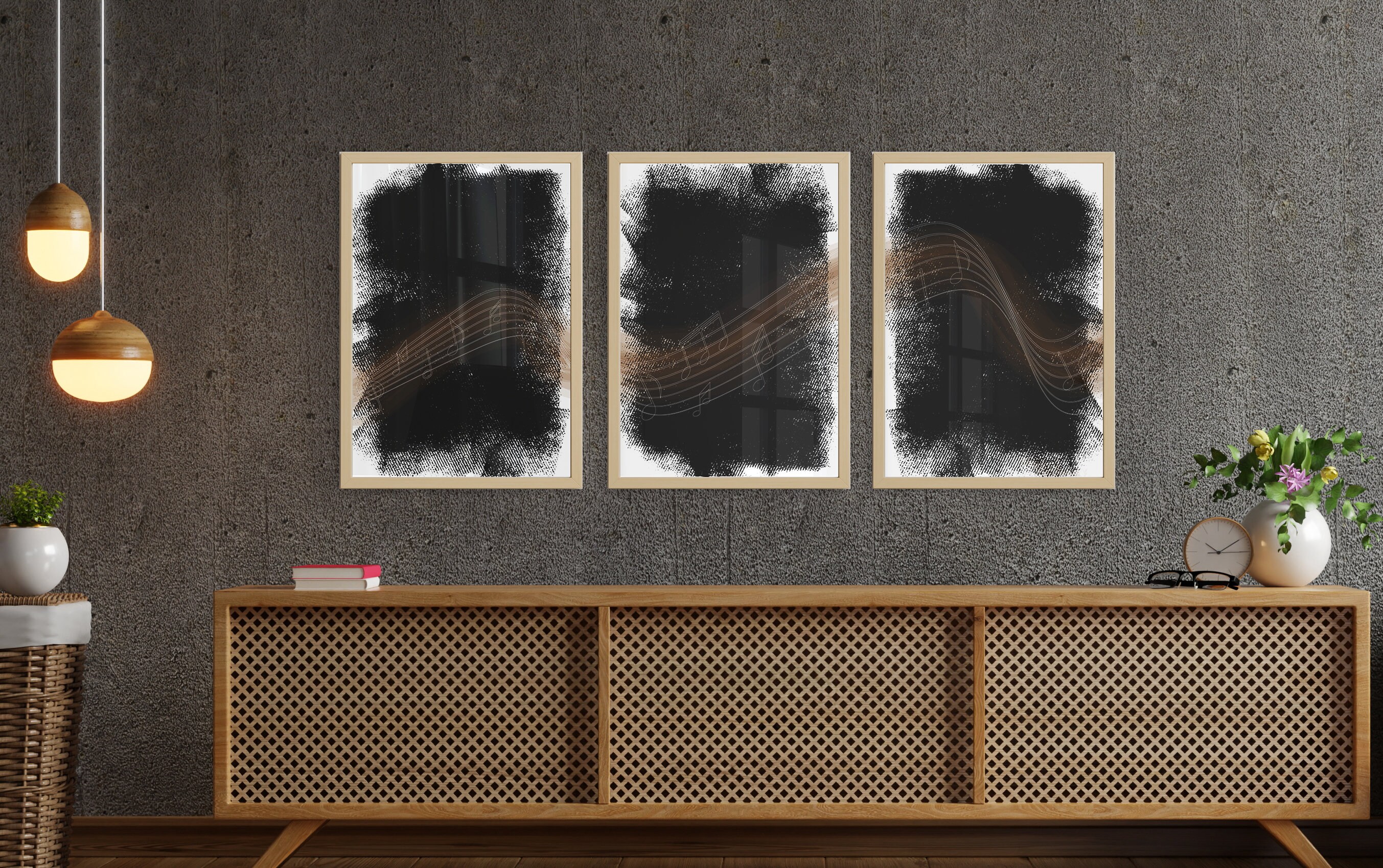 Sheet Music Art Gallery Wall Set, Music Poster, Music 3 Piece Wall Art ...
