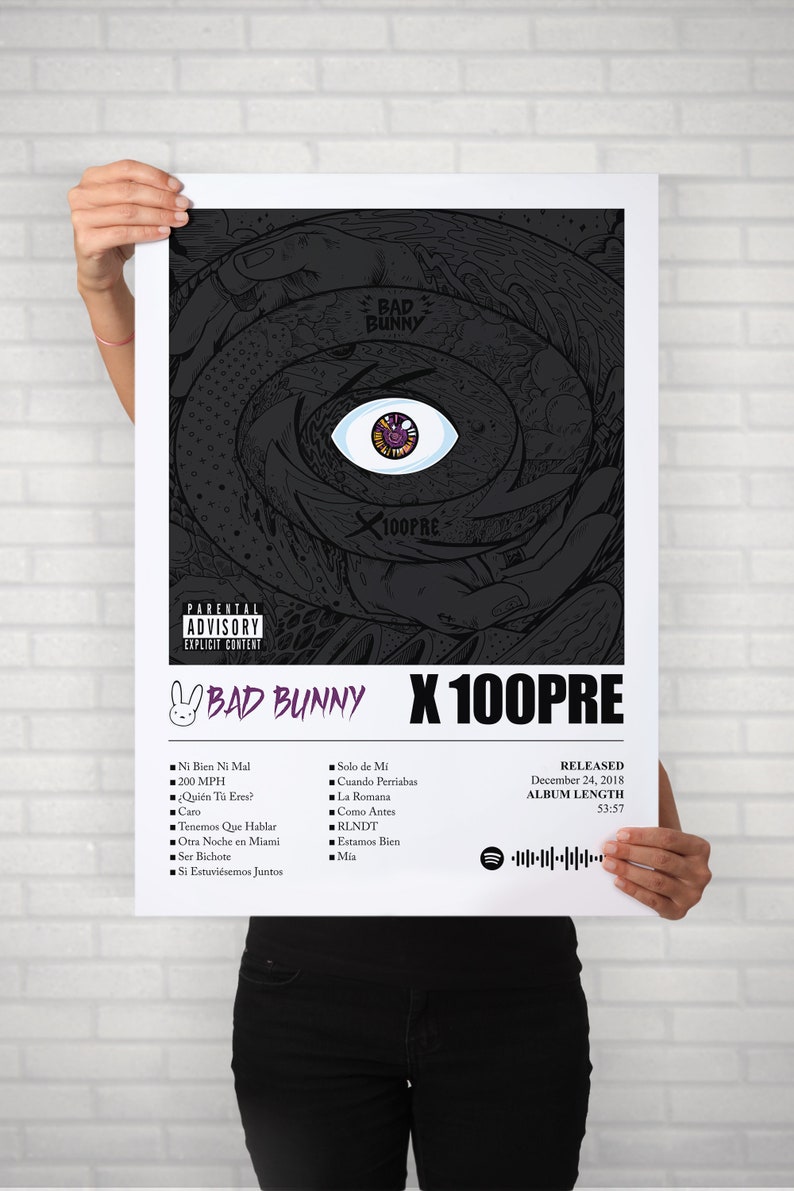 Bad Bunny X 100PRE Poster Bad Bunny X 100PRE Album Cover - Etsy Hong Kong