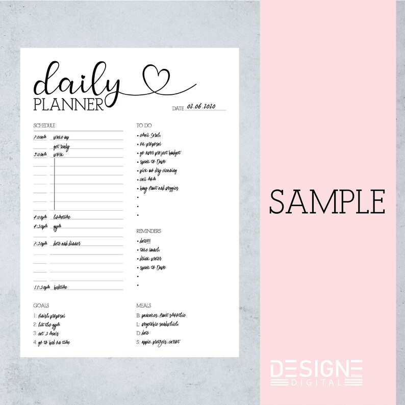 Editable Printable Fillable Daily Planner. to Do List. Etsy