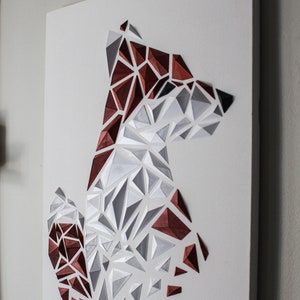 3D-geprinte geometrische Fox Art afbeelding 2