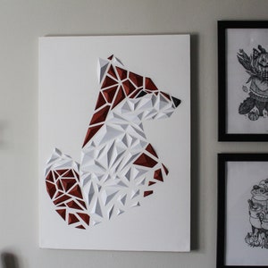 3D-geprinte geometrische Fox Art afbeelding 4
