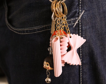 Pink Pasta Keyrings