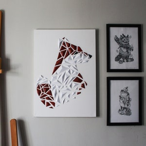 3D-geprinte geometrische Fox Art afbeelding 1