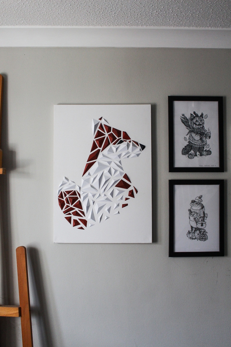 3D Printed Geometric Fox Art image 1