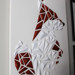 3D Printed Geometric Fox Art image 3