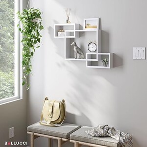 KLZUOPT Criss Cross Intersecting Floating Shelf, Rustic Wall Mount, Wall  Shelf for Bedroom, Cube Grid Display Case Floating Organizer Rack for